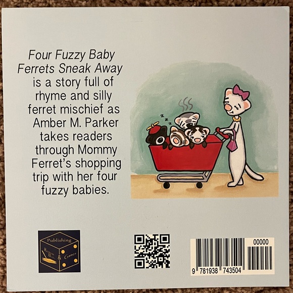 Four Fuzzy Baby Ferrets Sneak Away by Amber M. Parker. Children’s Book. - Picture 2 of 2